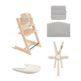 Chaise Haute Tripp Trapp® V2 Naturel + Coussin Gris avec Cabaret Stokke® Vanille-Stokke-SKK-706500-CLÉMENT
