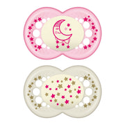 Suce Orthodontique (2) Night 6mois+- Rose Brille dans le noir-Mam Baby-SKL-C2164-024-4-CLÉMENT