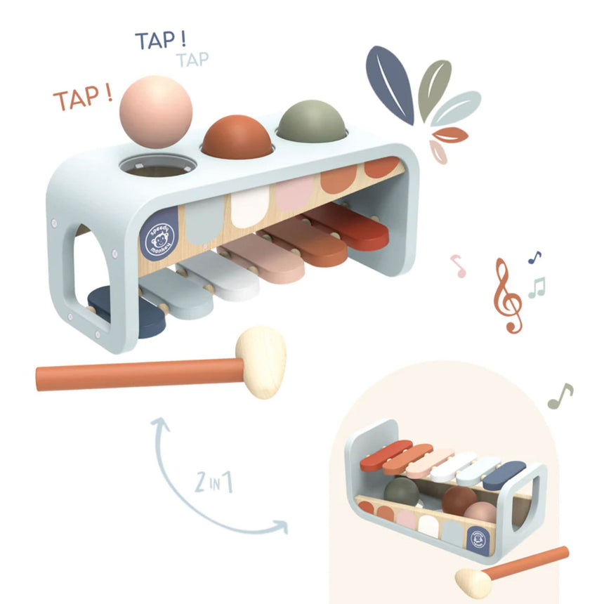 Tap Tap Xylophone 2-en-1-Speedy Monkey-SPM-SP1010-CLÉMENT