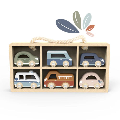 Coffret 6 Voitures En Bois-Speedy Monkey-SPM-SP1025-CLÉMENT