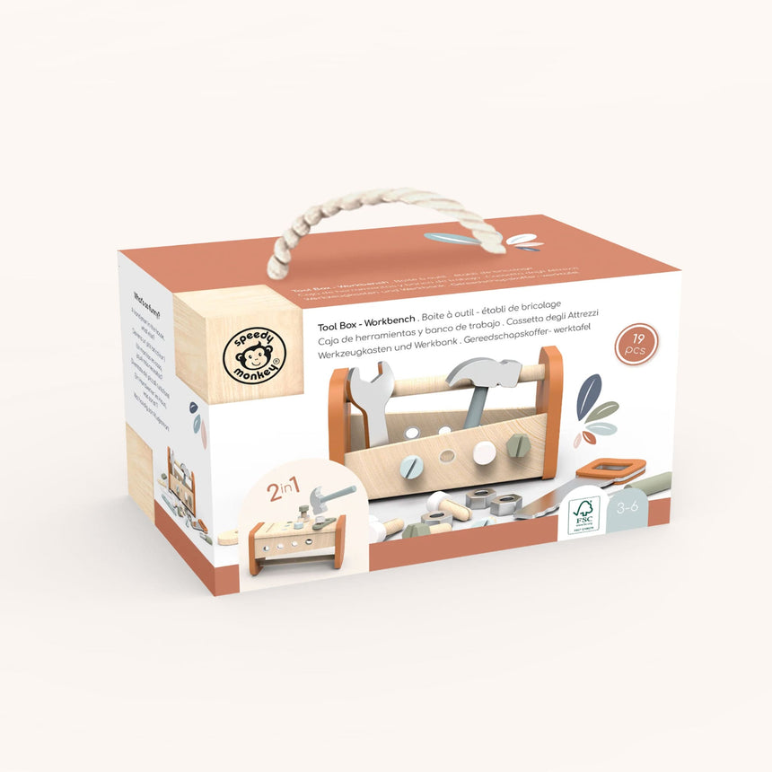 Boite À Outil En Bois 2-en-1-Speedy Monkey-SPM-SP3017-CLÉMENT