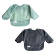 Bavoir Manches Longues (2) - Sauge / Charcoal-Tiny Twinkle-TIN-TT275-CLÉMENT