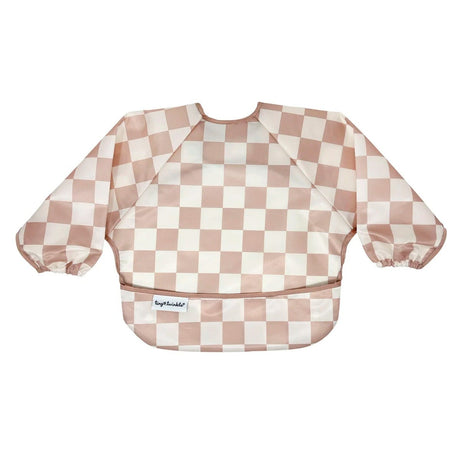 Bavoir Manches Longues - Damier Taupe-Tiny Twinkle-TIN-TT292-CLÉMENT