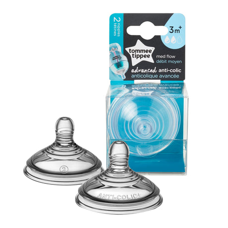 Tétines (2) Anti-colique Avancée Débit Moyen 3mois+-Tommee Tippee-TMT-229051-CLÉMENT