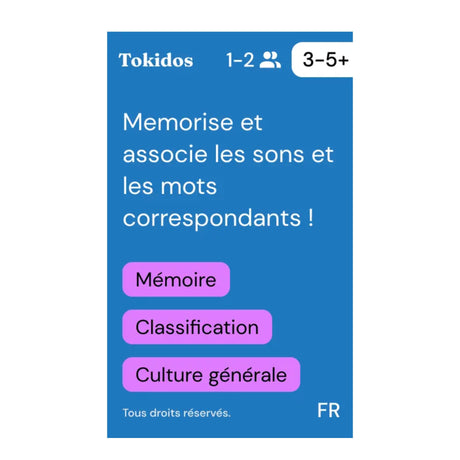 Jeu De Mémoire (Français)-Tokidos-TOK-PC-018-FR-CLÉMENT