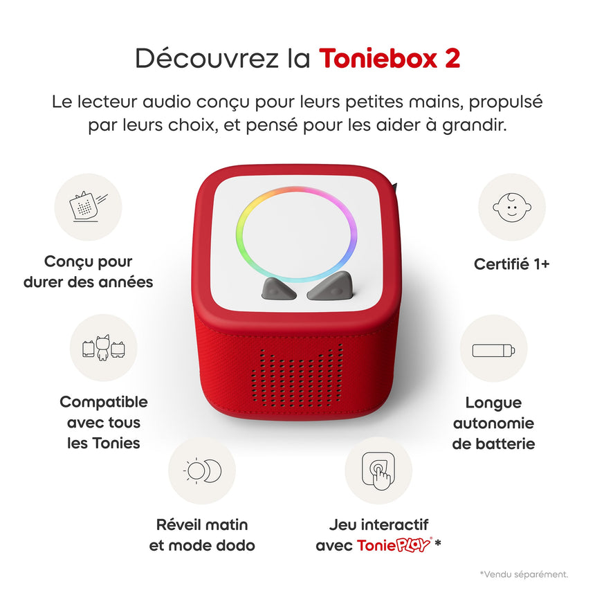 Toniebox 2 - Mon premier coffret Playtime Puppy – Rouge (bilingue)-Tonies-TON-11003492-CLÉMENT