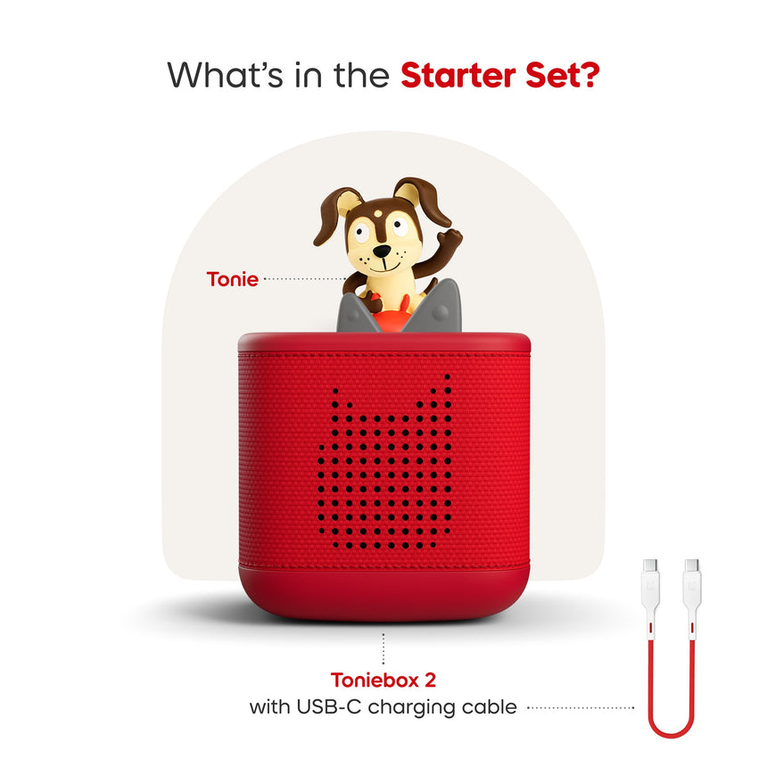 Toniebox 2 - Mon premier coffret Playtime Puppy – Rouge (bilingue)-Tonies-TON-11003492-CLÉMENT