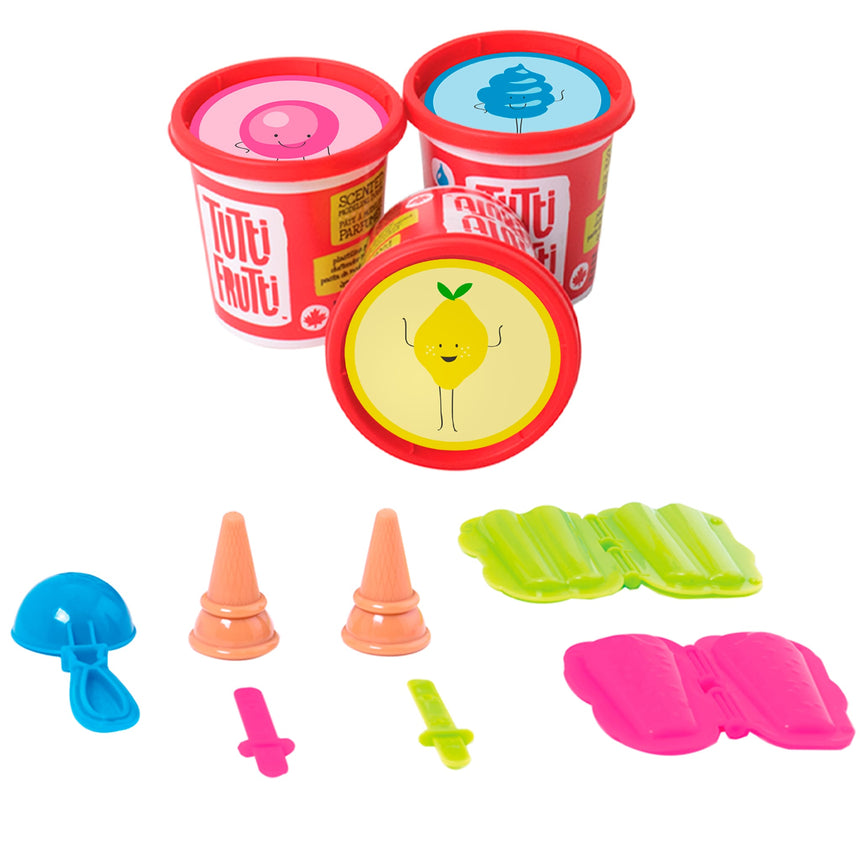 Trio Pâtes à Modeler - Sucettes Glacés-Tutti Frutti-TUF-BJTT14700-CLÉMENT