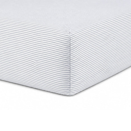 Drap Contour Bambou pour Lit de Bébé - Rayures Bleues-Günamüna-UNA-1600BLUE-CLÉMENT