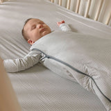 Drap Contour Bambou pour Lit de Bébé - Rayures Bleues-Günamüna-UNA-1600BLUE-CLÉMENT