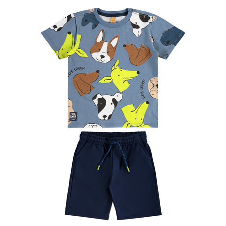 Ensemble Deux Pièces Chien 2-8ans-Up Baby-Bleu-2-UPB-46357-AB2379-CLÉMENT