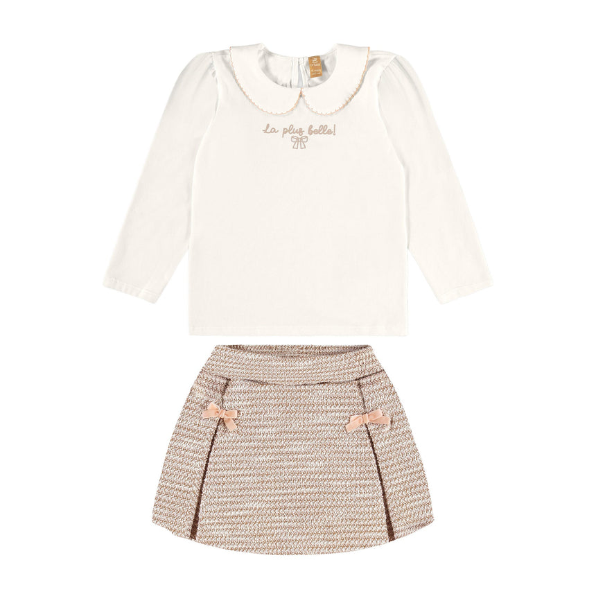 Ensemble Deux Pièces Jupe Tweed 2-8ans-Up Baby-Ivoire-2-UPB-46615-000106-CLÉMENT