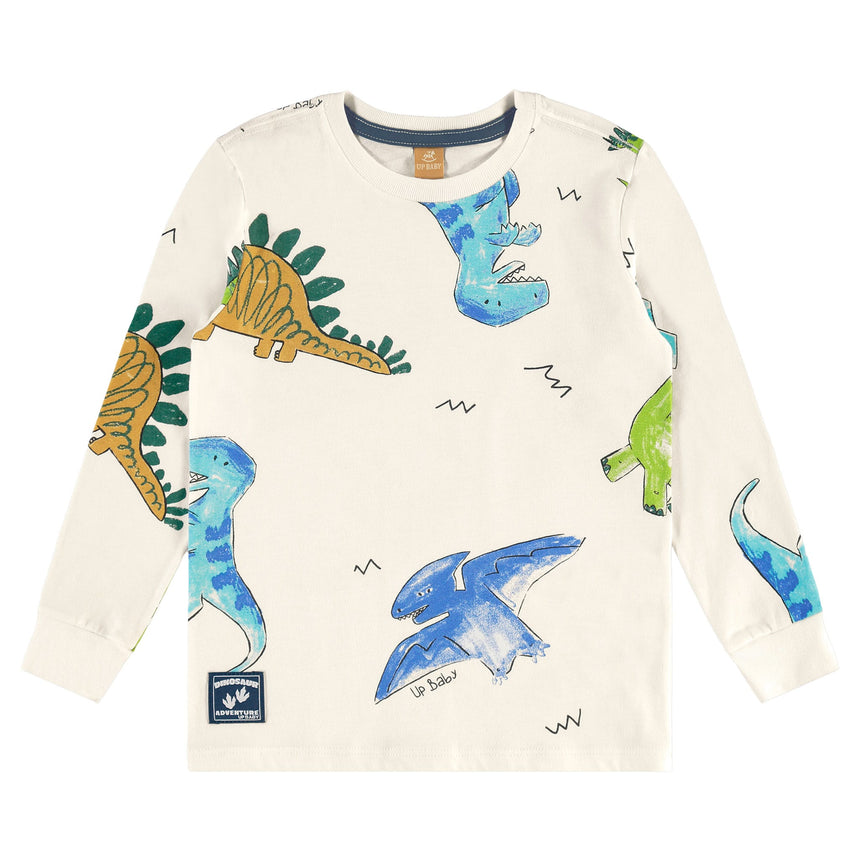 T-shirt Dinos 2-8ans-Up Baby-Ivoire-2-UPB-46642-AB2478-CLÉMENT