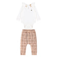 Ensemble Deux Pièces Carreaux 3-24mois-Up Baby-Ivoire-3-6 m-UPB-46701-000106-CLÉMENT