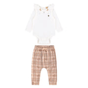 Ensemble Deux Pièces Carreaux 3-24mois-Up Baby-Ivoire-3-6 m-UPB-46701-000106-CLÉMENT
