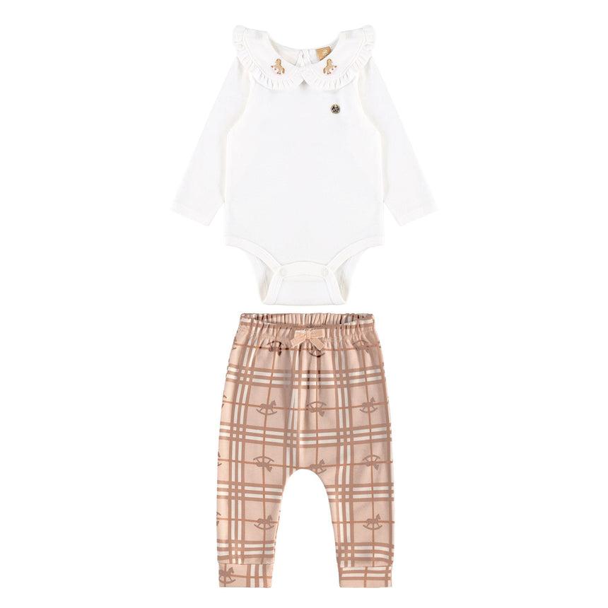 Ensemble Deux Pièces Carreaux 3-24mois-Up Baby-Ivoire-3-6 m-UPB-46701-000106-CLÉMENT