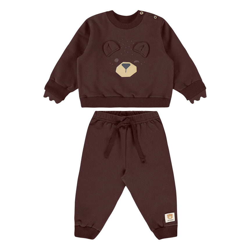 Ensemble Deux Pièces Ourson 3-24mois-Up Baby-Brun-3-6 m-UPB-46737-191432-CLÉMENT