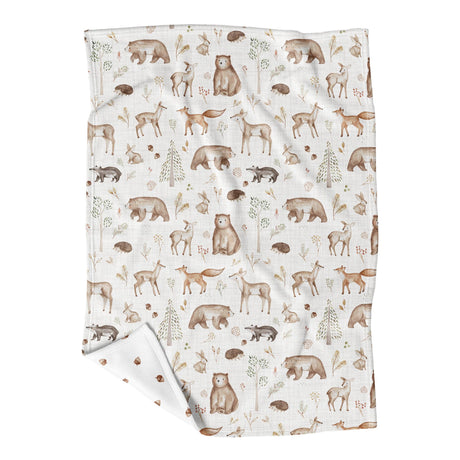 Petite Couverture Minky - Animaux de la Forêt-Veille sur Toi-VST-VSTCVBOISE-CLÉMENT