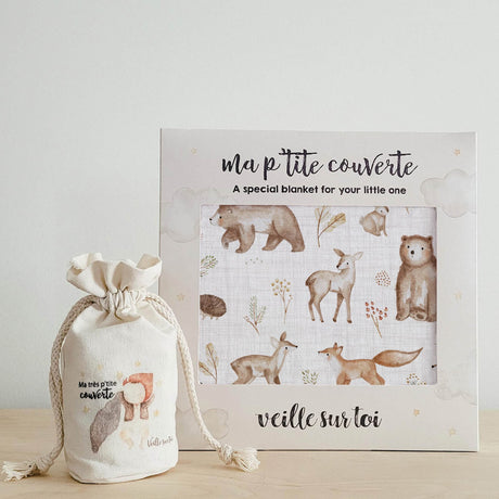 Petite Couverture Minky - Animaux de la Forêt-Veille sur Toi-VST-VSTCVBOISE-CLÉMENT