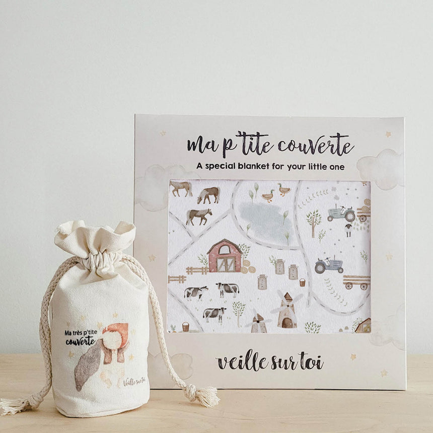 Petite Couverture Minky - Ferme Gédéon-Veille sur Toi-VST-VSTCVGEDEON-CLÉMENT