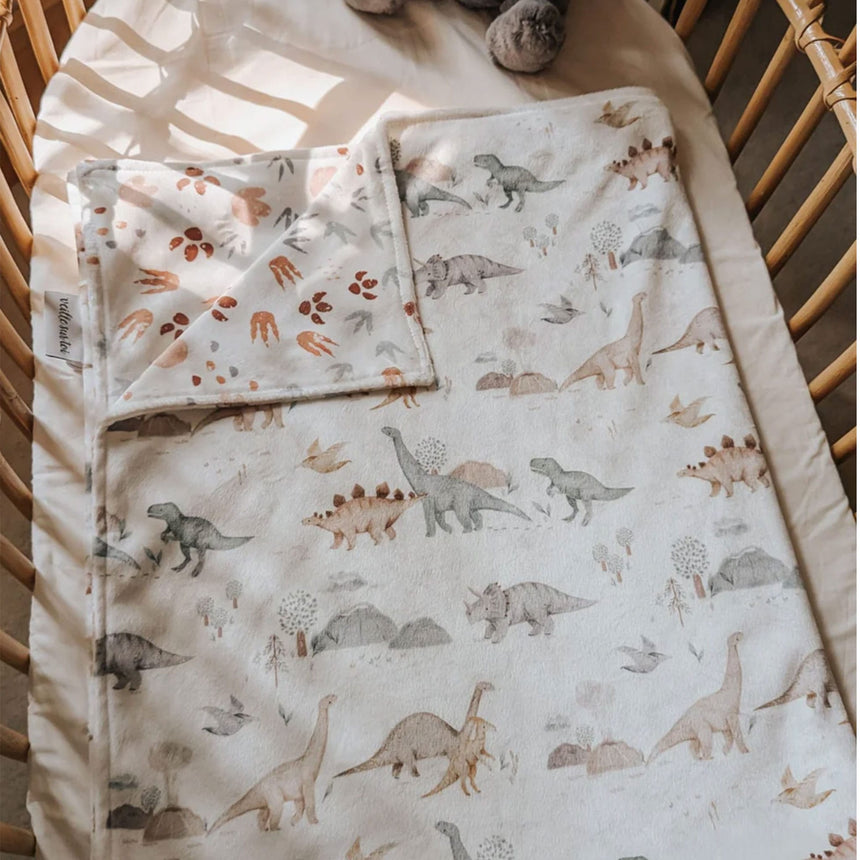 Petite Couverture Minky - Jurassique-Veille sur Toi-VST-VSTJURASSIQU-CLÉMENT