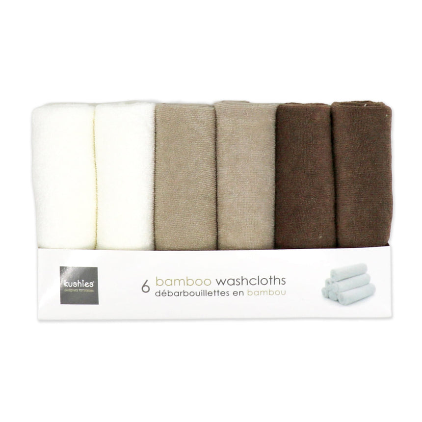 Débarbouillette(6) bambou Oxford - Beige-Kushies-KUS-WC801-CLÉMENT