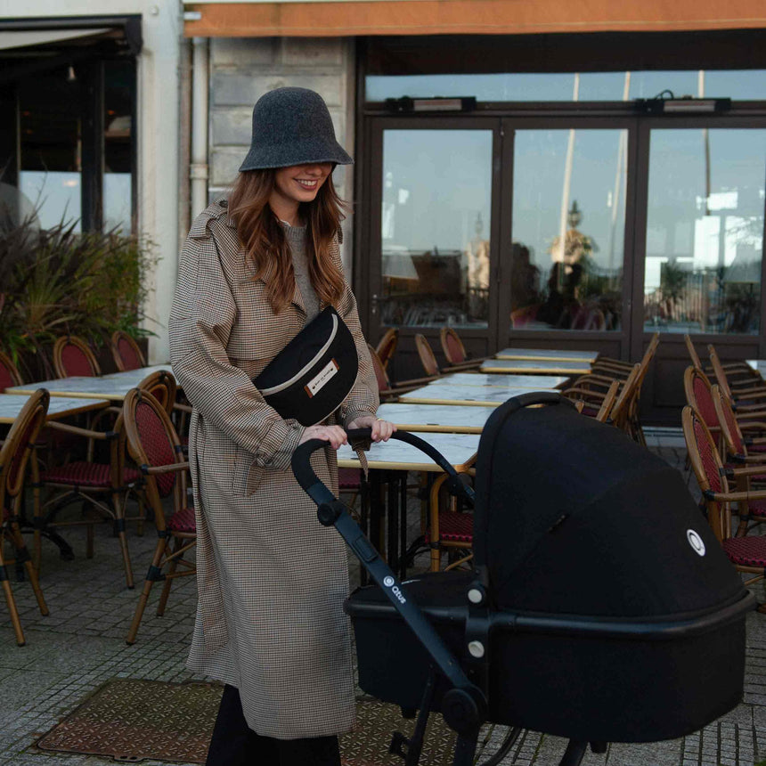 Sac à Langer Banane Avec Bandoulière Armelle - Noir-Baby on board-YND-BOB-2201-CLÉMENT