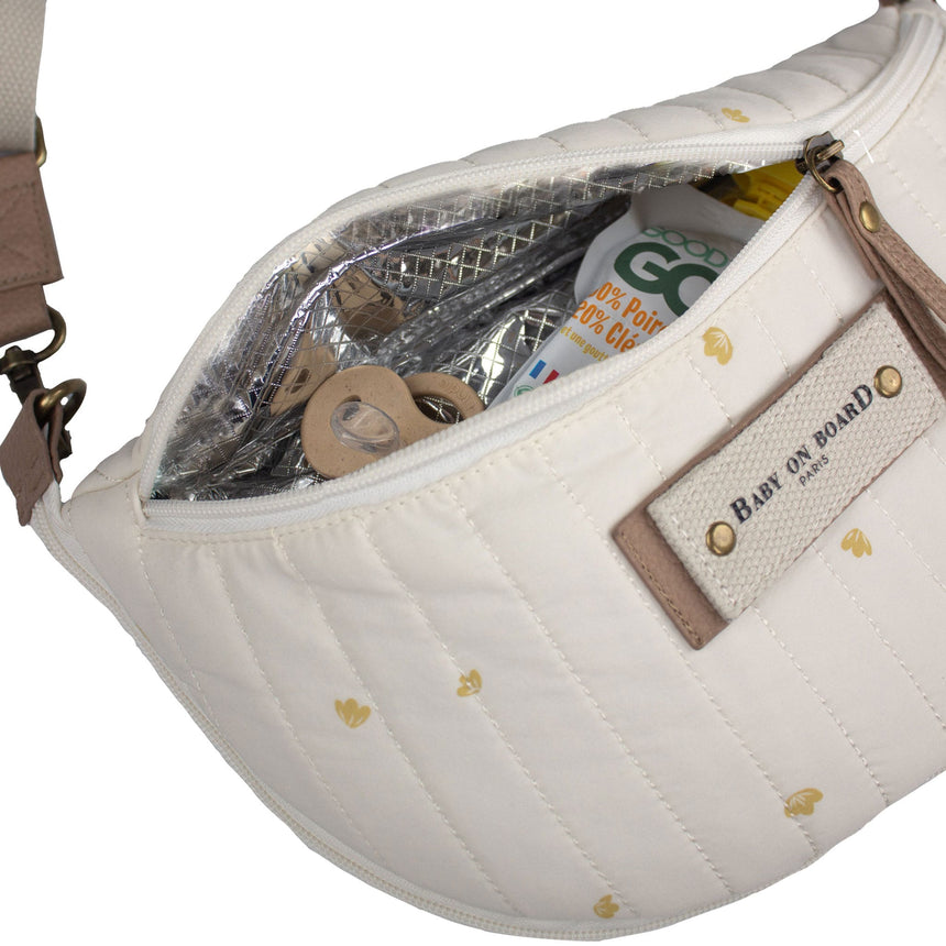 Sac à Langer Banane Avec Bandoulière Armelle - Beige-Baby on board-YND-BOB-2202-CLÉMENT