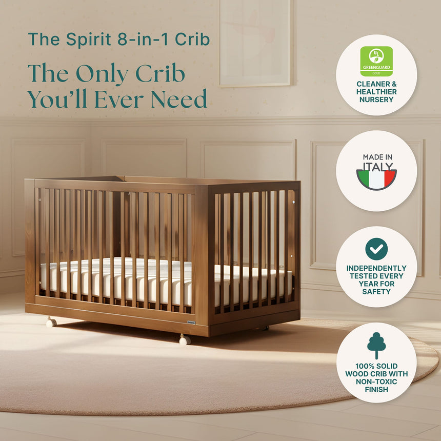 Spirit 8-in-1 Convertible Crib-  Walnut