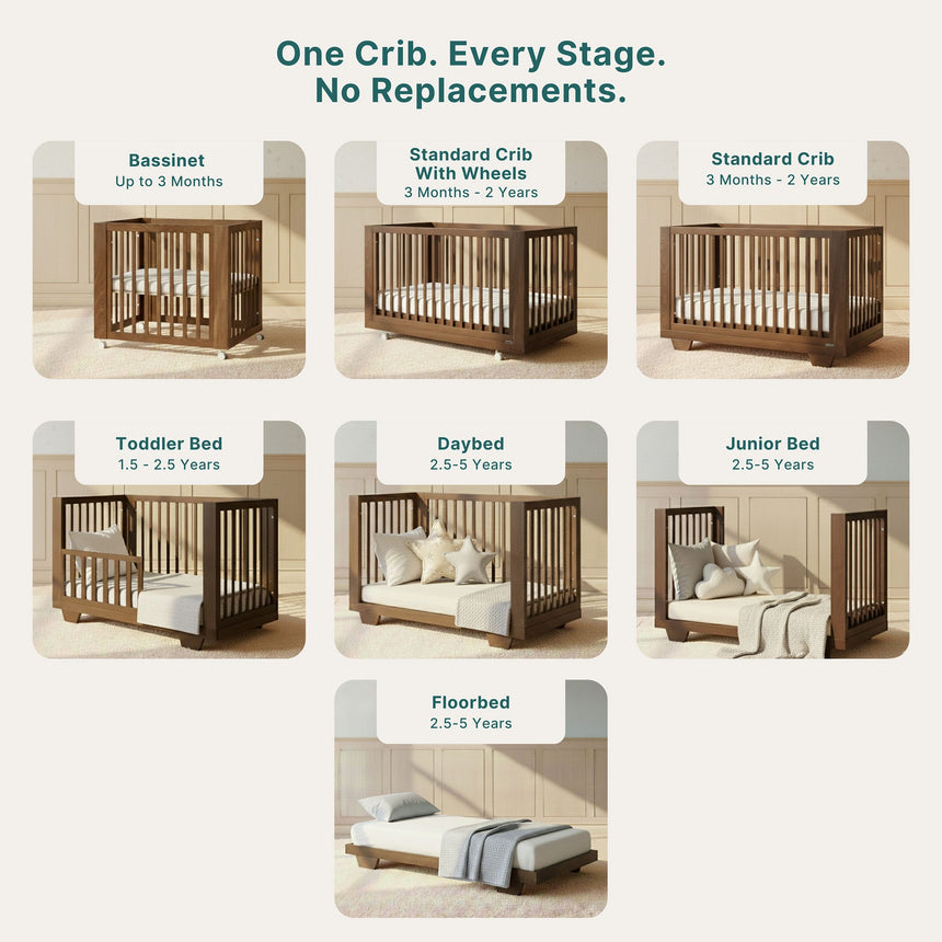 Spirit 8-in-1 Convertible Crib-  Walnut