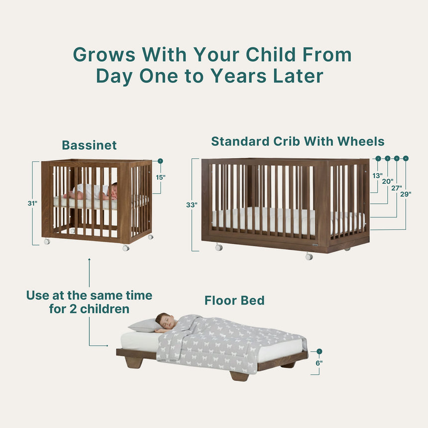 Spirit 8-in-1 Convertible Crib-  Walnut