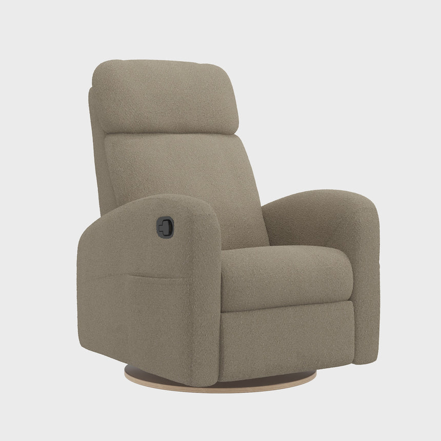 Fauteuil Berçant Inclinable Pivotant Hailey - Tissu Anti-tache Tessa Mocha