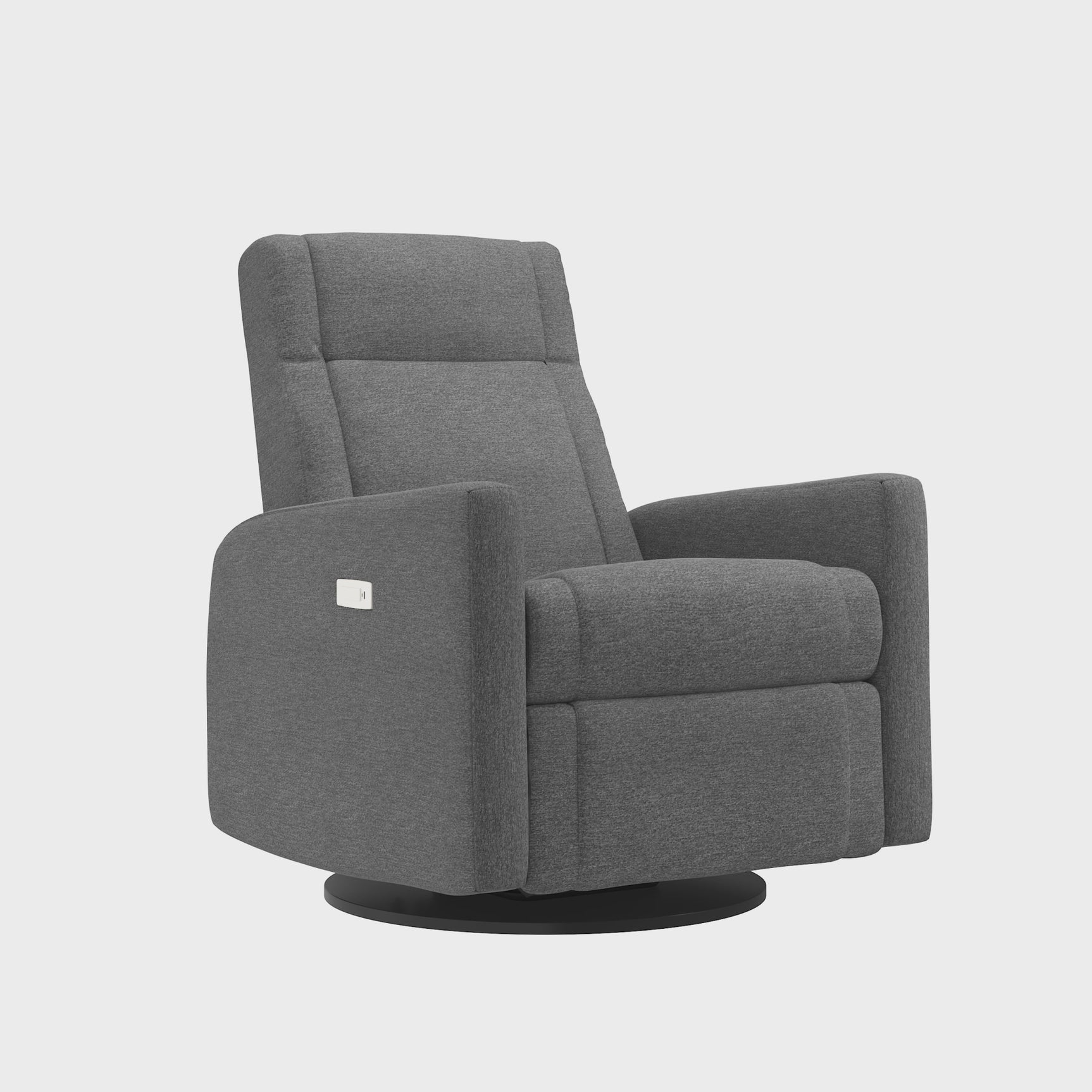 Grand Fauteuil Berçant et Pivotant Nelly avec Mécanisme Électrique - Nexus Charcoal