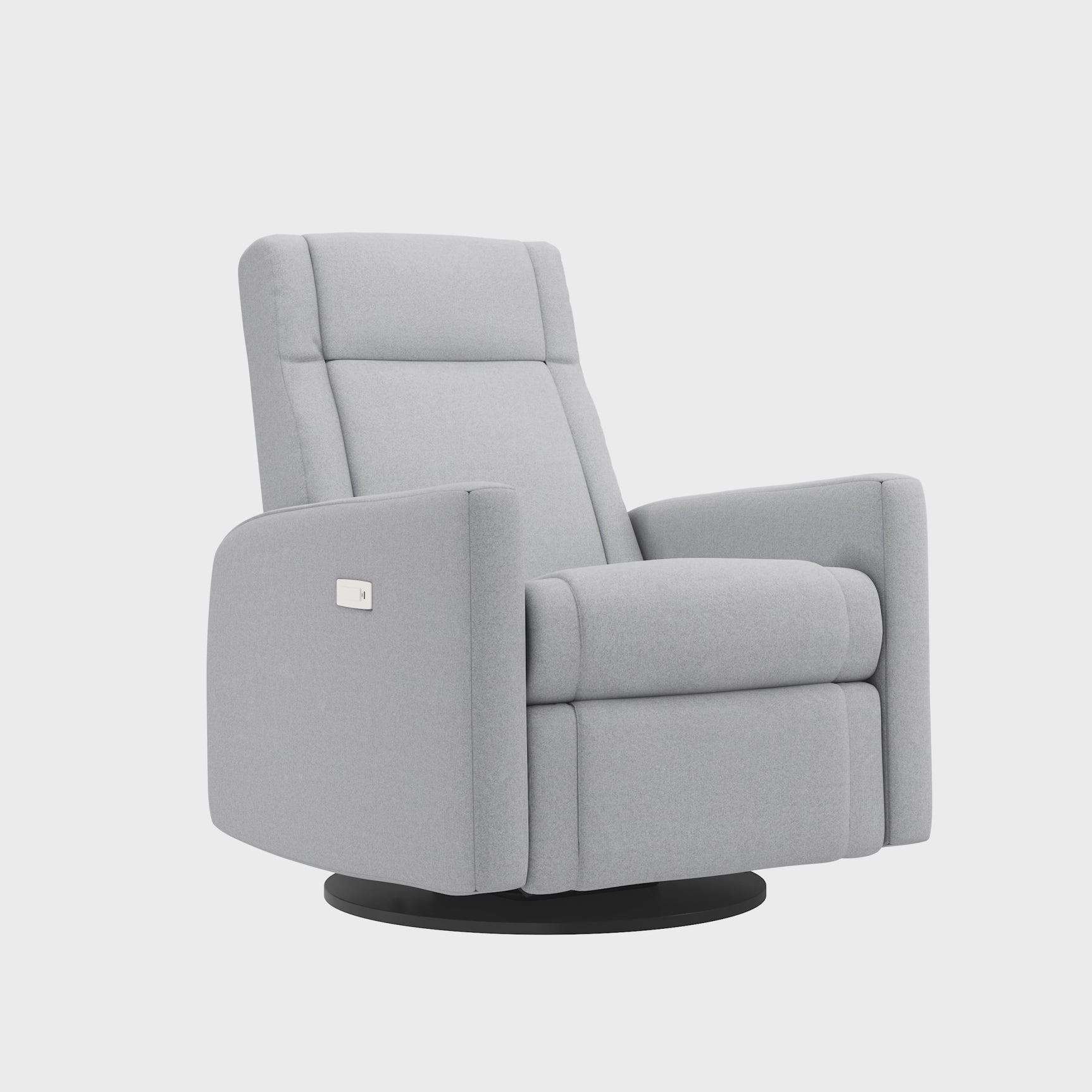 Grand Fauteuil Berçant et Pivotant Nelly avec Mécanisme Électrique - Arlo Heather Silver